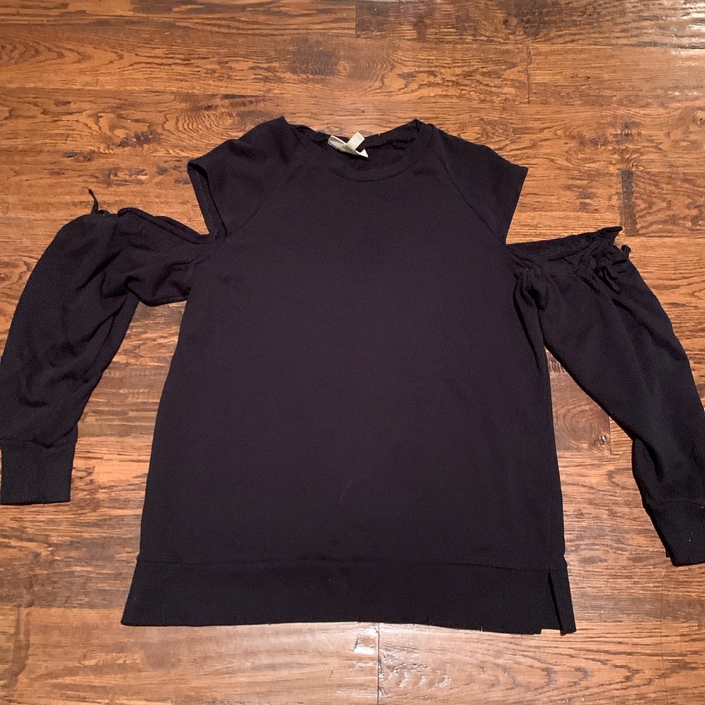 Jessica simpson black maternity sweater, cold shoulder style, medium